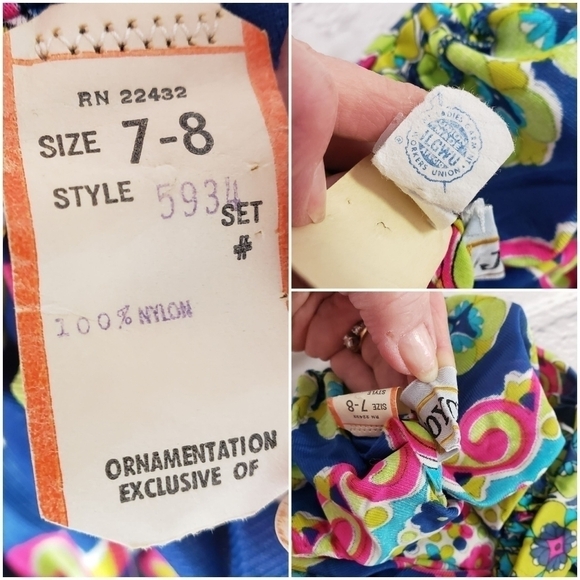 Vintage 60s Joyce Maxi Skirt ILGWU USA Label Pyshcodelic 60’s Print S EUC - Picture 6 of 14